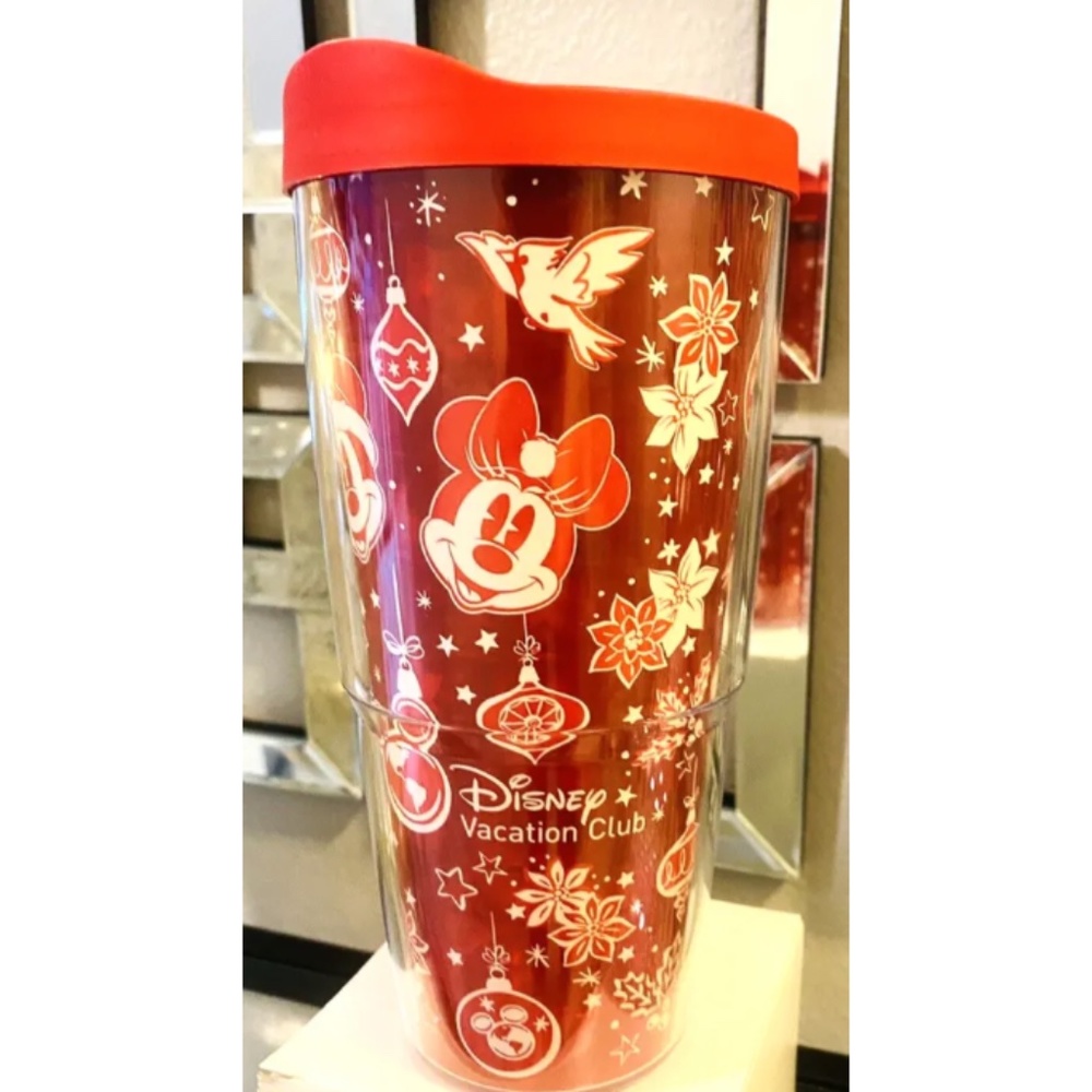 Disney Parks Mickey Minnie Mouse DVC Vacation Club Christmas Tervis Tumbler NEW